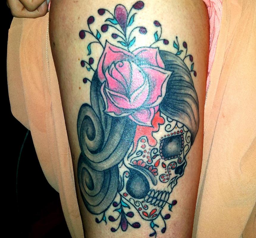 tattoo cr�ne chicanos couleur