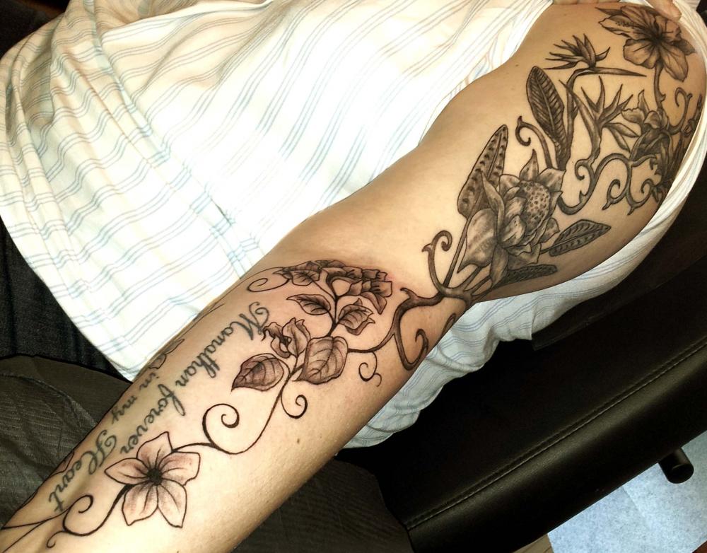 tattoo floral bras