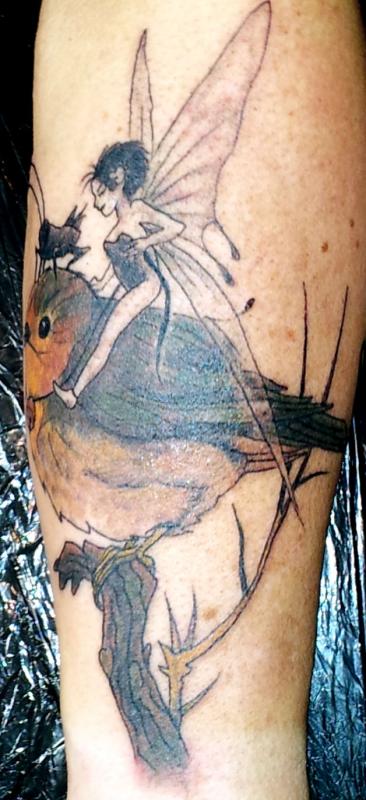 tattoo elf sur oiseau