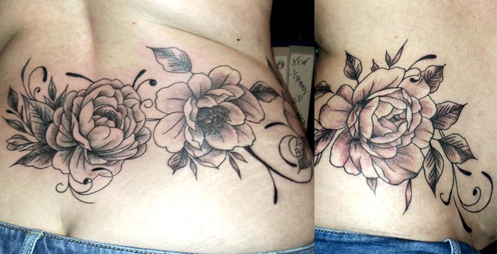 tattoo floral pivoines